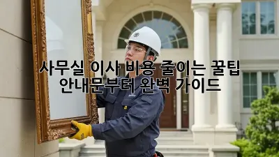 사무실 이사, 비용 줄이는 꿀팁! 안내문부터 완벽 가이드